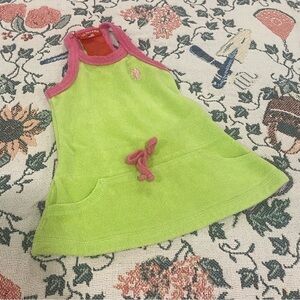 Girls U.S. POLO ASSN. Terry Lime Green Swim Cover Up Dress size 12M